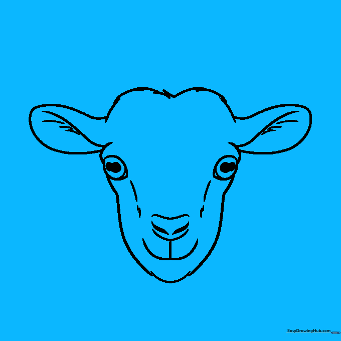 Adding textured horns to the top of the goat's head.