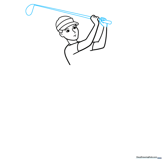 Adding hands gripping a golf club.