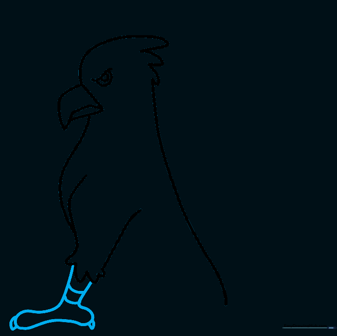 Detailed view of the griffin's bird-like foot with sharp talons.