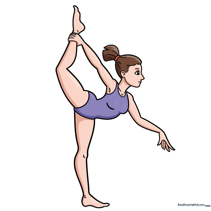 Fully colored cartoon gymnast in a dynamic pose.