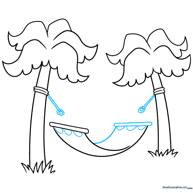 Hammock with added support rings and U-shaped details along the edges.