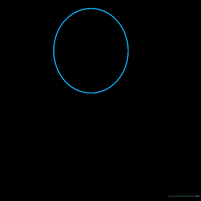 A light pencil sketch of a circle representing the hamster's head on a white background.