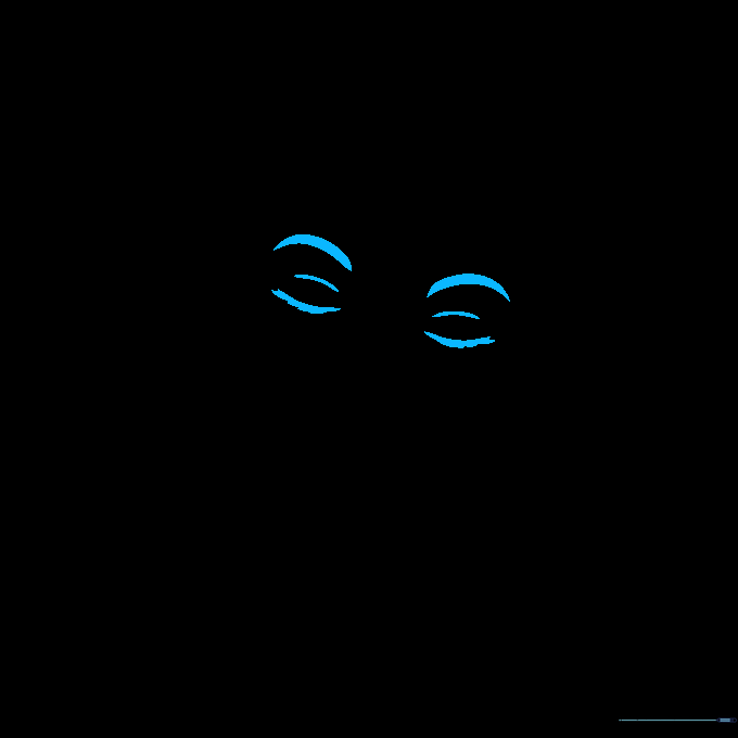 Close-up sketch of two cartoon eyes with lashes and arched eyebrows on a white background.