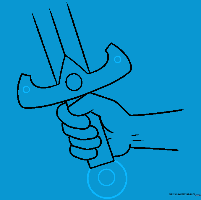 Final details including pommel and crossguard circles added to the sword.