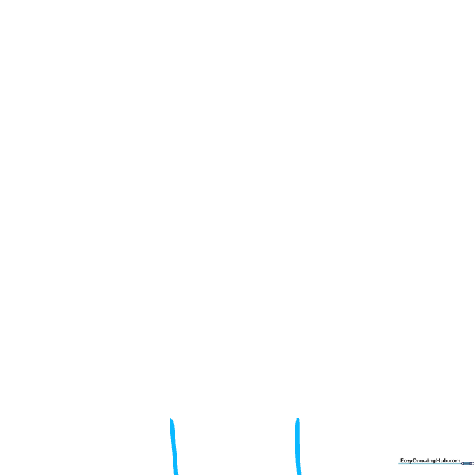 Two vertical lines drawn on paper to serve as the base for a wrist.