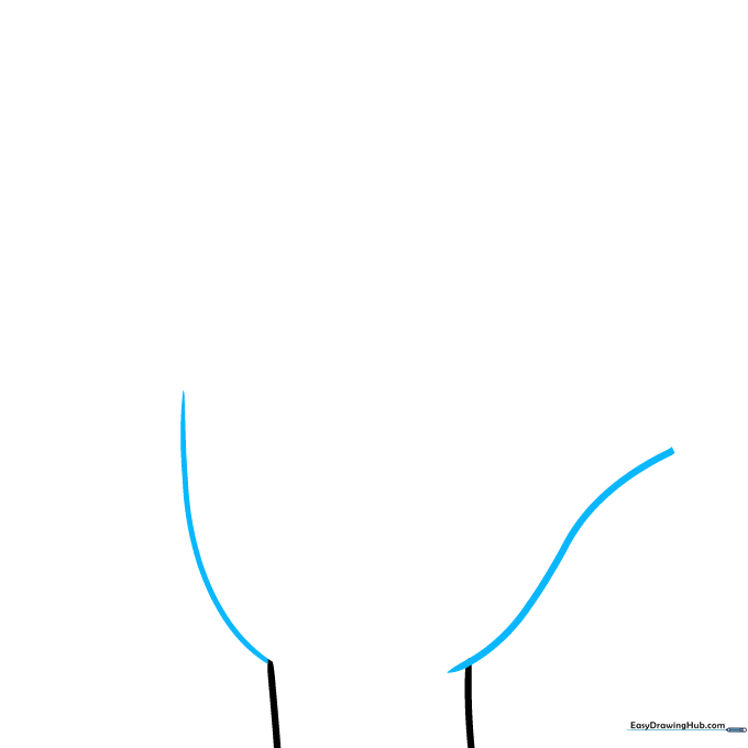 Curved lines extending from the wrist to form the basic shape of a palm.