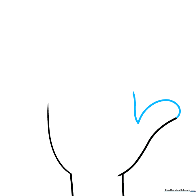 A V-shaped line added to the side of the palm to define the thumb area.