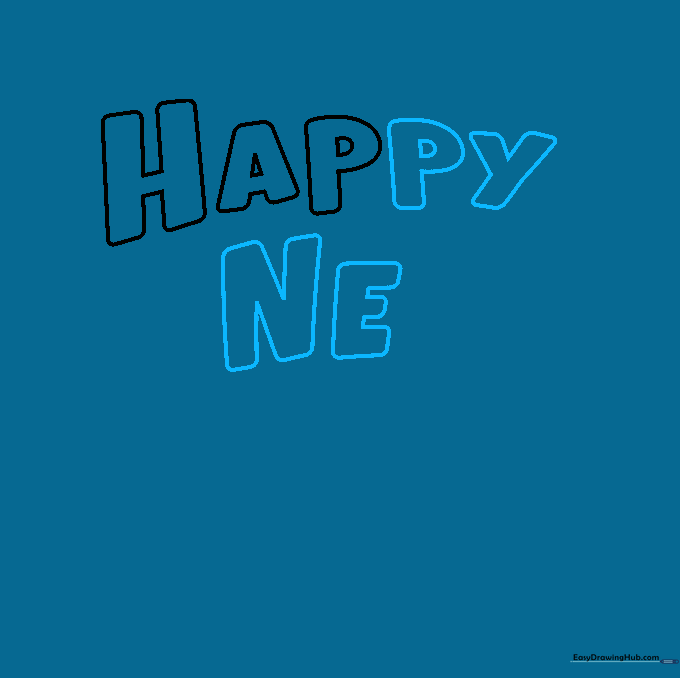 Adding the letters PY and NE to the card sketch.
