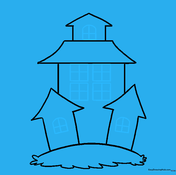 Adding square and arched windows with cross-pane details to the house.
