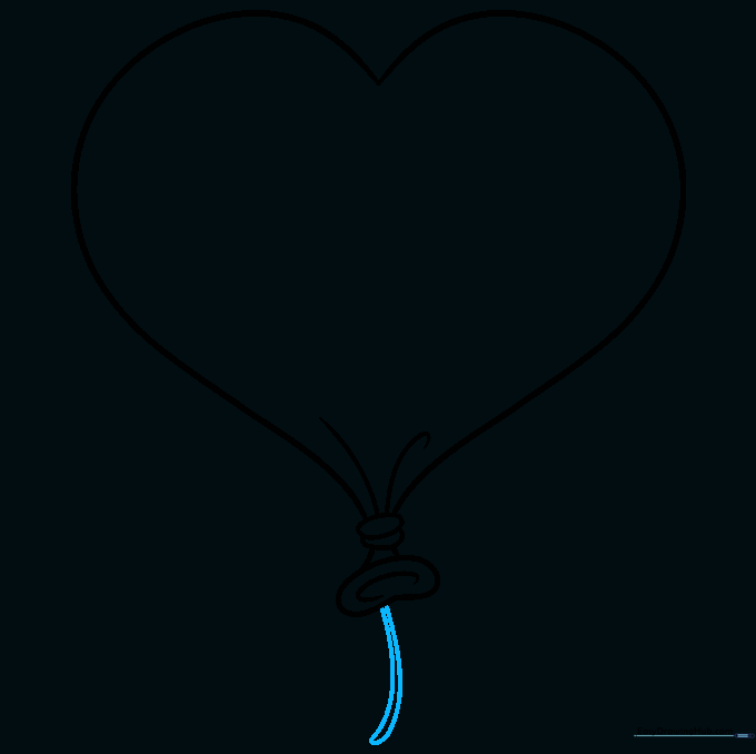 Two parallel curved lines extending downward from the balloon to represent a string.