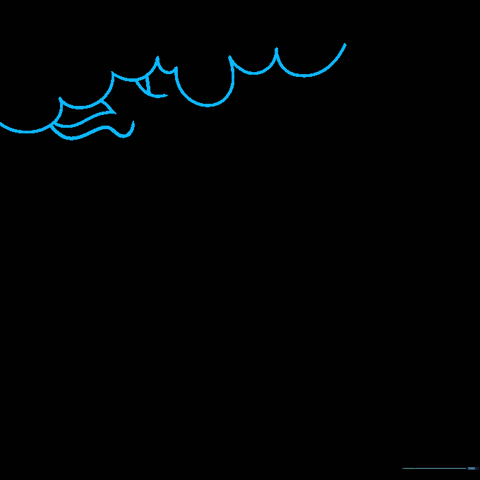 Drawing rounded, cloud-like shapes to represent the tree canopy.