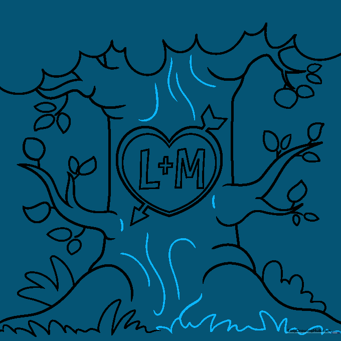 Adding texture lines to the tree trunk to simulate bark.
