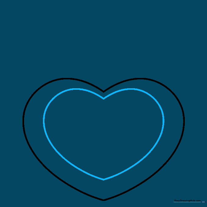 A smaller heart shape drawn inside the larger heart outline.