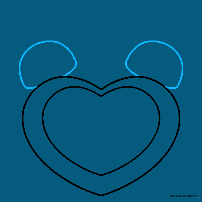 Two rounded bell shapes added to the top of the heart.