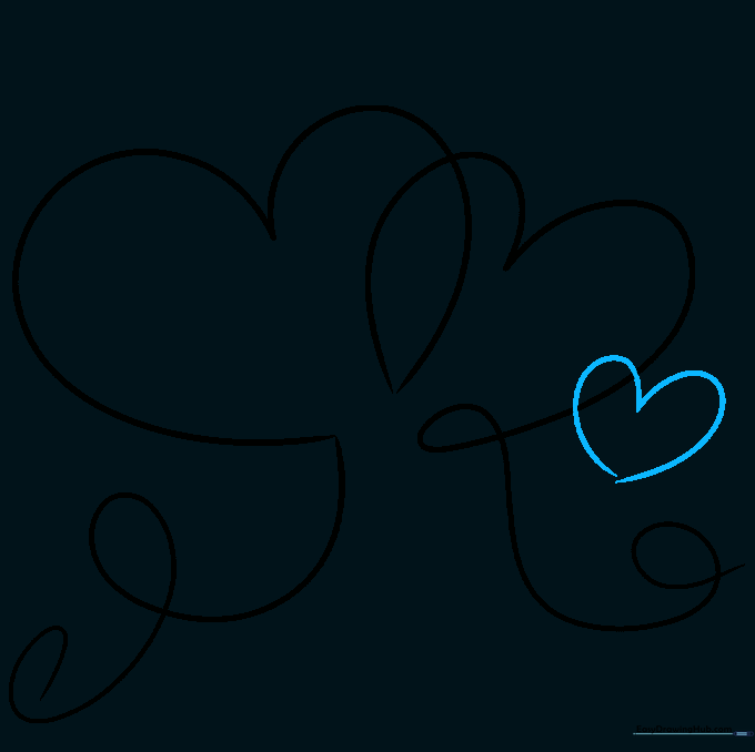 Pencil sketch adding a small heart detail to the main design.