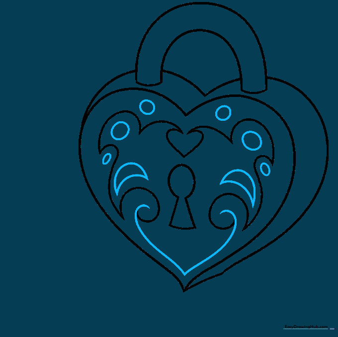 Adding small geometric shapes like circles and crescents to decorate the locket face.