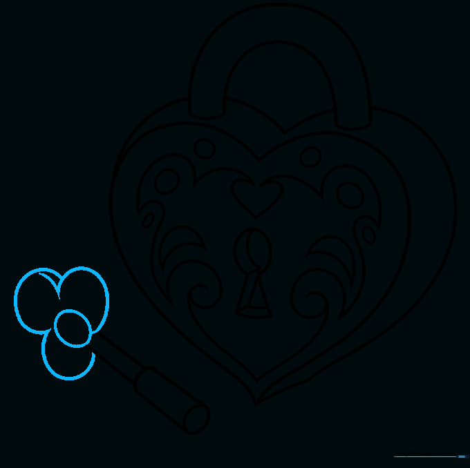 Adding a decorative, spade-like head to the key drawing.
