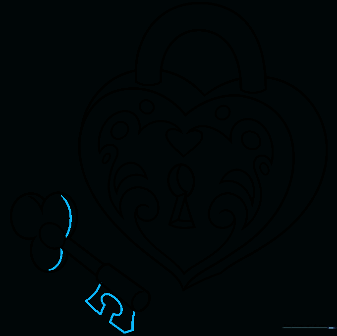 Adding the locking mechanism to the key using curved lines.