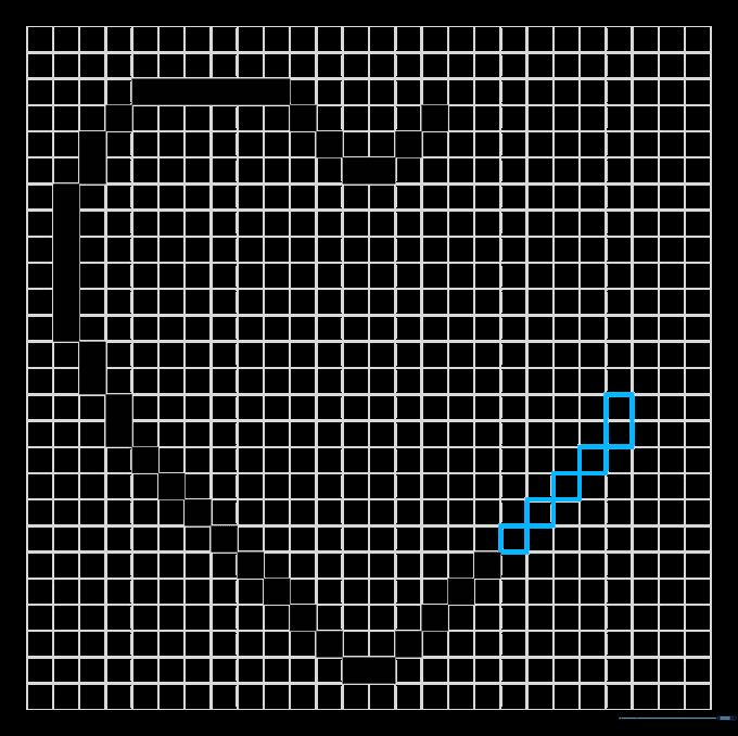 Building the right side of the heart using columns of two squares.