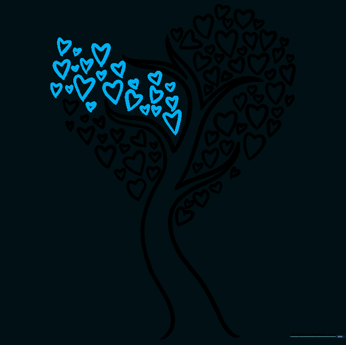 Small hearts filling the gaps between branches for a full look.
