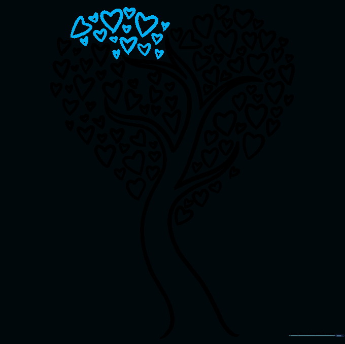 Final hearts added to the top to complete the large heart-shaped outline.