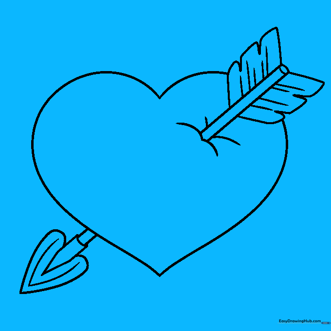 Adding decorative teardrop shapes below the heart.