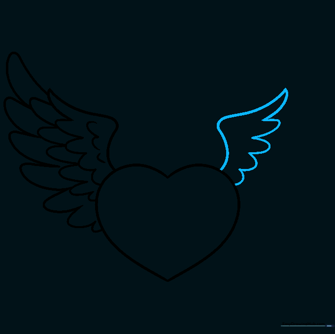 Starting the second wing on the opposite side of the heart.