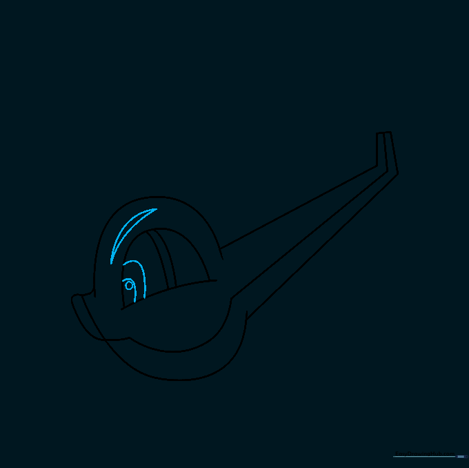 Adding an eye with pupil and an eyebrow to the cockpit window to give the helicopter character.