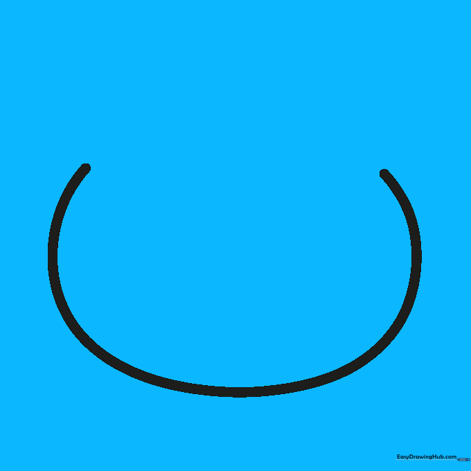 Two small, dark, filled-in ovals positioned in the center of the head sketch to represent eyes.