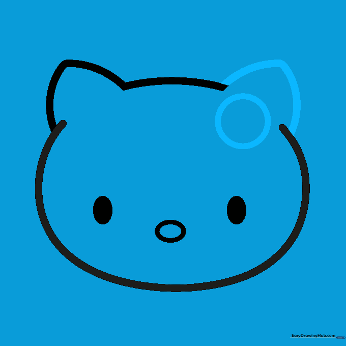 Completed head outline with both rounded ears added to the top.