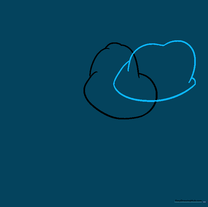 Adding a rounded M-shaped line to the top of the hippo's snout for detail.