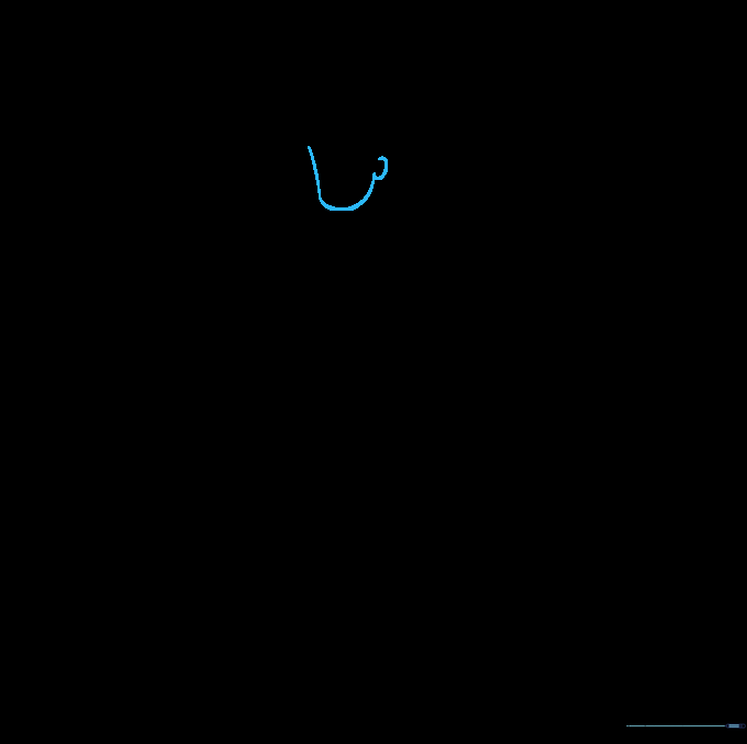 Pencil sketch showing the initial curved lines for a hockey player's chin and ear.
