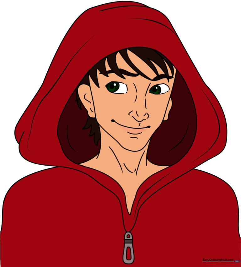 Colorful, finished drawing of a person wearing a hoodie, used as the main tutorial cover.