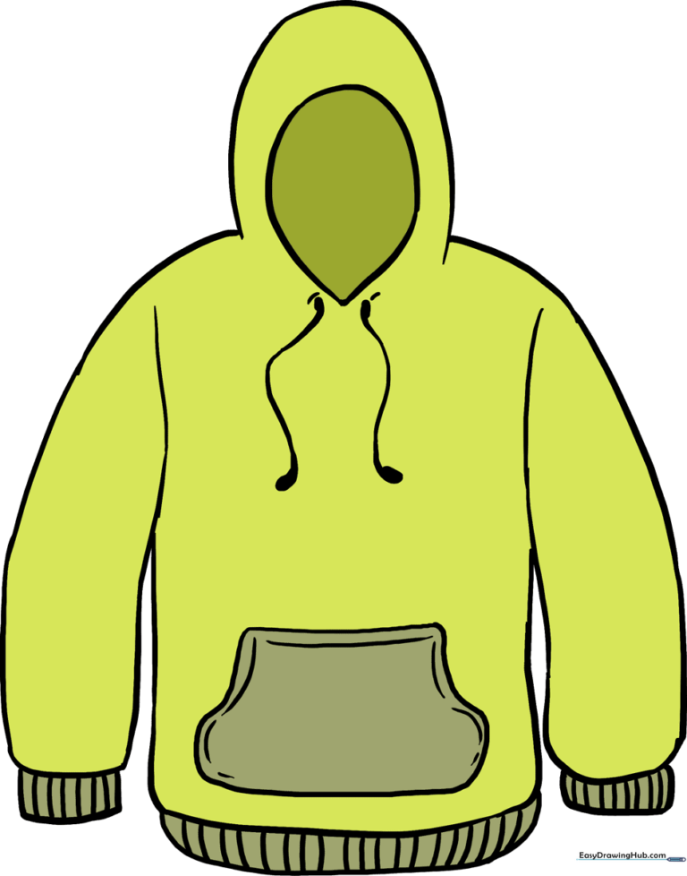 A colorful, finished illustration of a hoodie, perfect for kids to use as a reference.