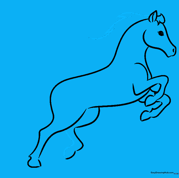 Refining the hoof shapes and adding more volume to the horse's mane.