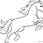 A friendly, completed cartoon horse drawing, serving as the final goal for the tutorial.