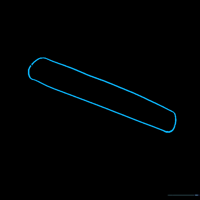 Drawing the sausage shape overlapping the previously drawn top bun outline.