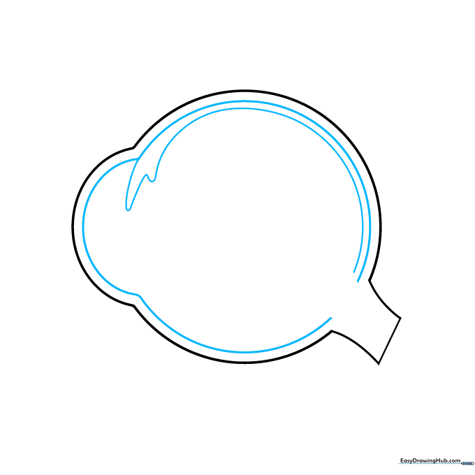 Drawing the internal layers of the eye, focusing on the sclera and the ciliary body connection.