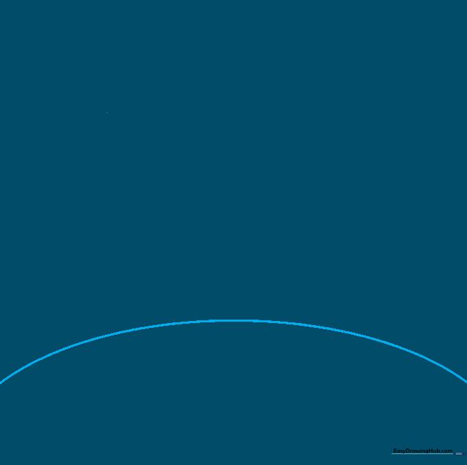A single curved horizon line drawn near the bottom of a blank white page.
