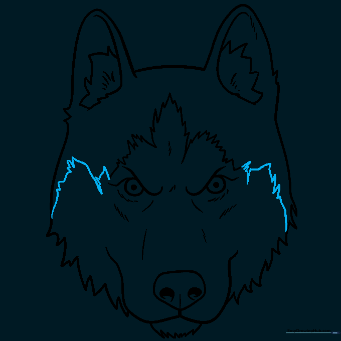 Completing the final facial markings and cleaning up the sketch.