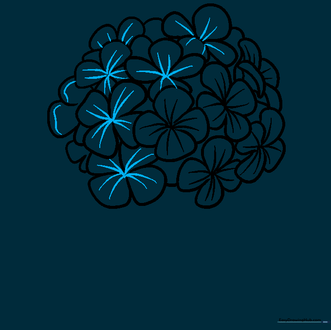 Refining petal edges with wavy lines for a realistic texture