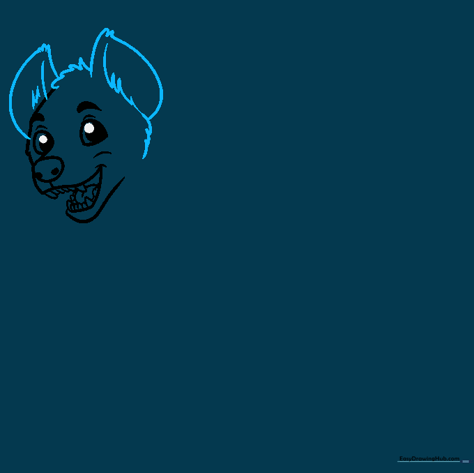 Sketch showing the addition of large rounded ears and fur tufts on the head.