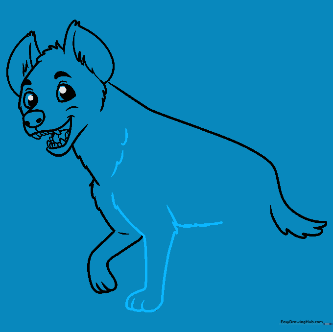 Adding the belly line and the second front leg to the drawing.