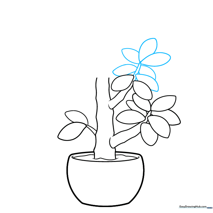 Adding a dense cluster of overlapping leaves to one of the branches.