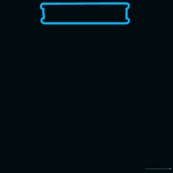 A simple rectangular outline for the lid of a jar drawn on white paper.