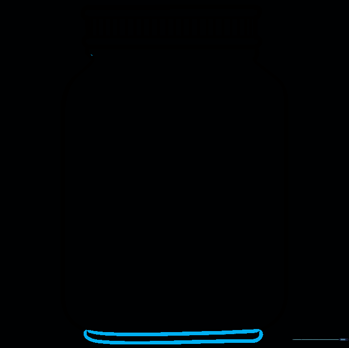 The bottom of the jar is closed off with a curved line to complete the container shape.