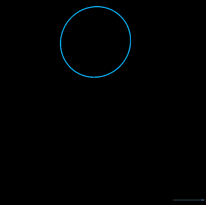 A light pencil sketch of a circle representing the top bell of a jellyfish.