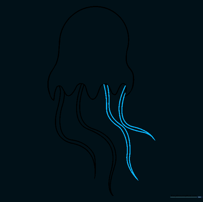 Multiple tentacles of varying lengths added to the jellyfish body.