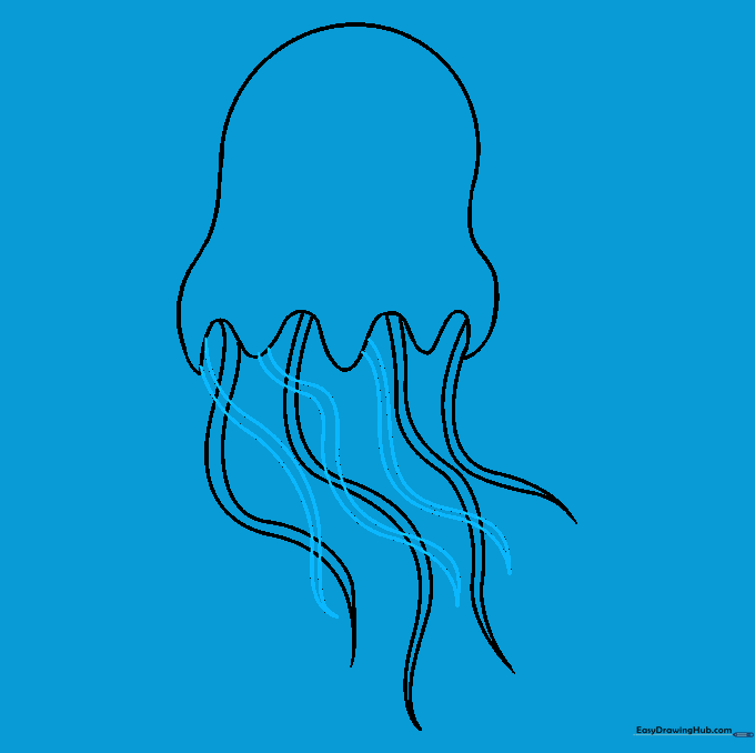 Overlapping tentacles added to create a sense of depth.