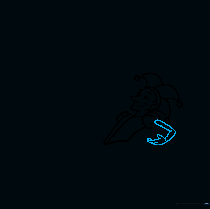 Single arm and hand of a jester reaching out